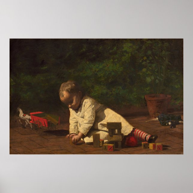 Baby at Play - Thomas Eakins Fine Art Poster (Framsidan)