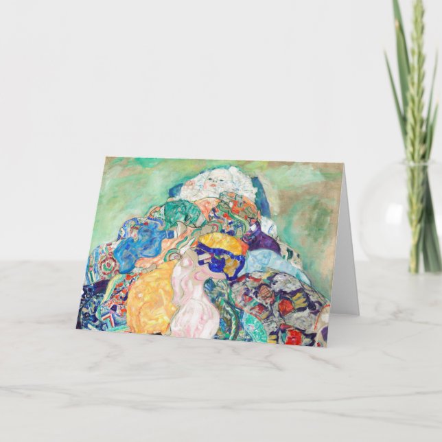 Baby av Gustav Klimt Painting Artwork Kort (Framsida)