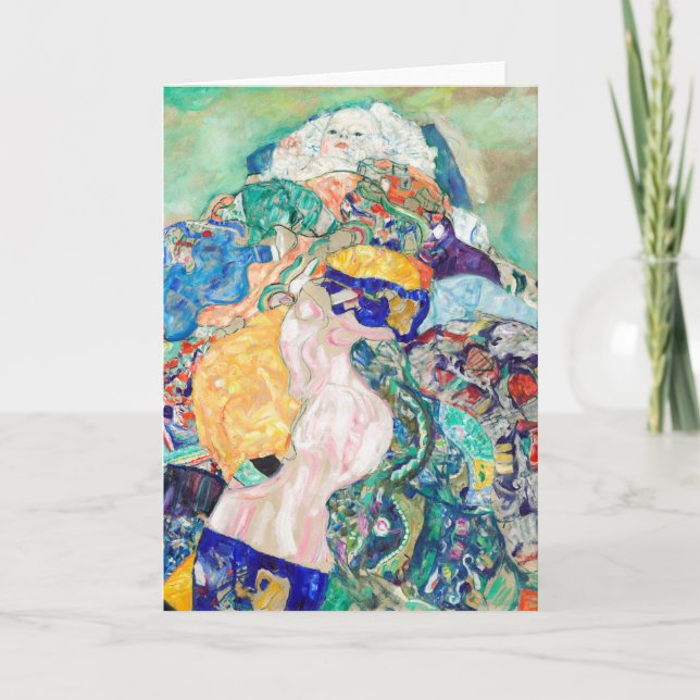 Baby av Gustav Klimt Painting Artwork Kort (Framsida)
