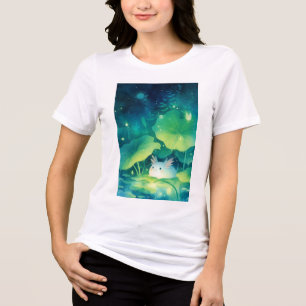 Baby Axolotl Blomster Damm T Shirt