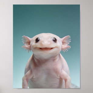 Baby Axolotl Porträtt – Söt Nursery Djur Vägg A Poster