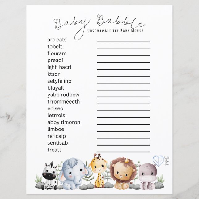 Baby Babbel - Babytématiserat Ordkluver (Framsida)