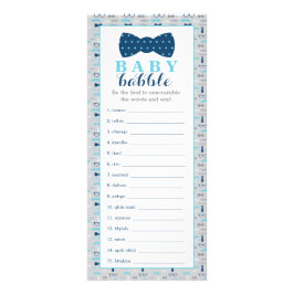 Baby Babble Game, Bow Tie Baby Shower Reklamkort