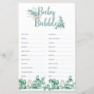 Baby Babble Grönska Baby Shower