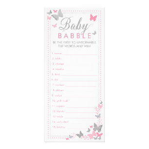 Baby Babble Ord Scramble Game, Butterflies Reklamkort