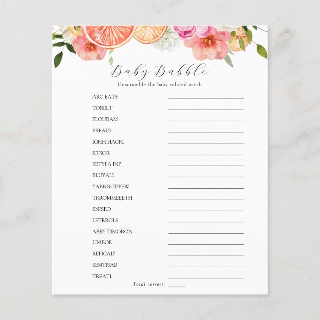 Baby Babble Ord-skam (Framsida)