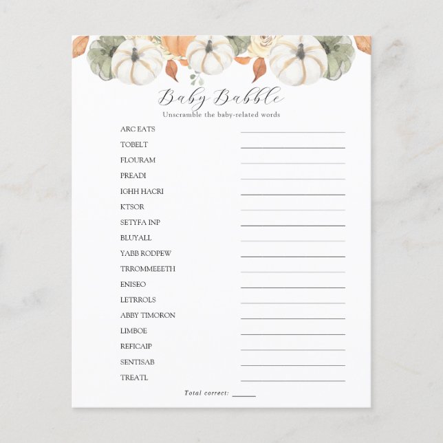 Baby Babble Ord-skam (Framsida)