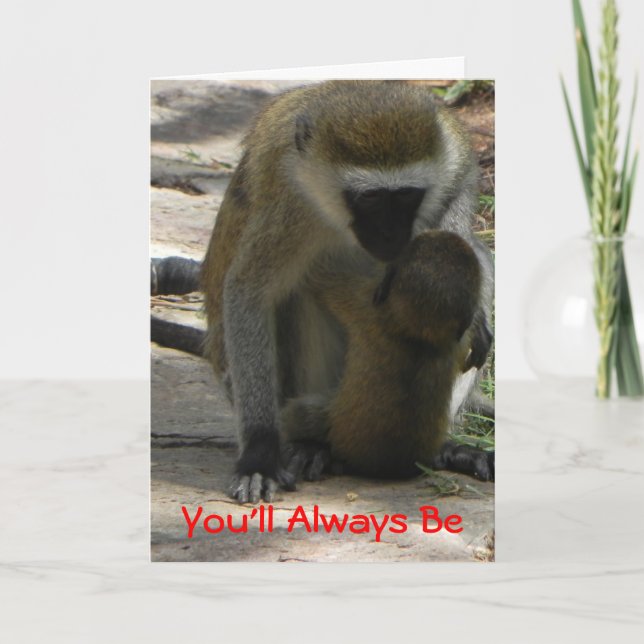 Baby Baboon Valentine Helgkort (Framsida)