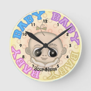 Baby Baby Ansikte Rund Klocka