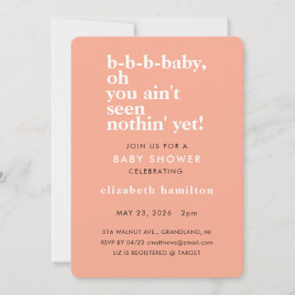 Baby Baby Bold Text Baby Shower Invitation Inbjudningar