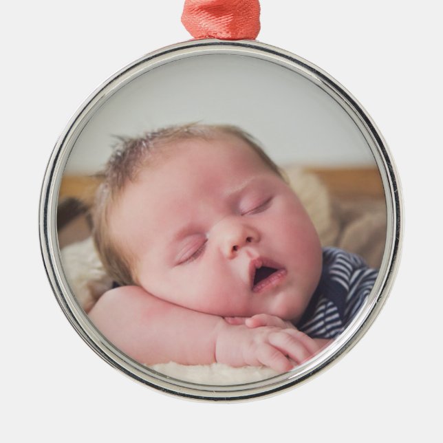 Baby Baby Photo Blue jul Julgransprydnad Metall (Framsidan)
