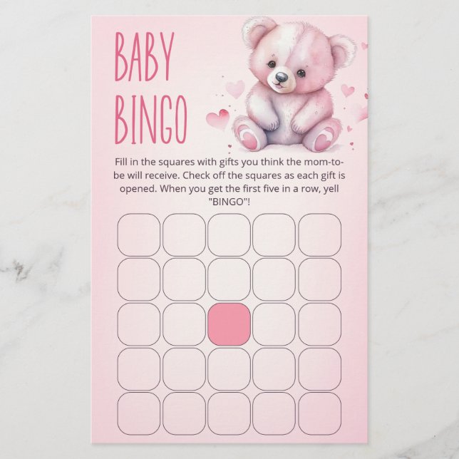 Baby Baby Shower bingo-spel (Framsida)