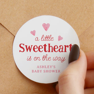 Baby Baby Shower Heart Runt Klistermärke