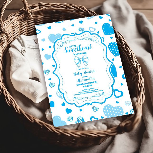 Baby Baby Valentine Boy Shower Inbjudningar (Skapare uppladdad)
