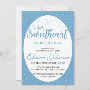 Baby Baby Valentine Boy Shower Inbjudningar