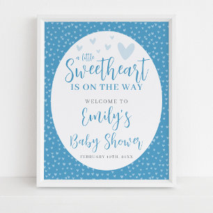 Baby Baby Valentine Boy Shower Poster
