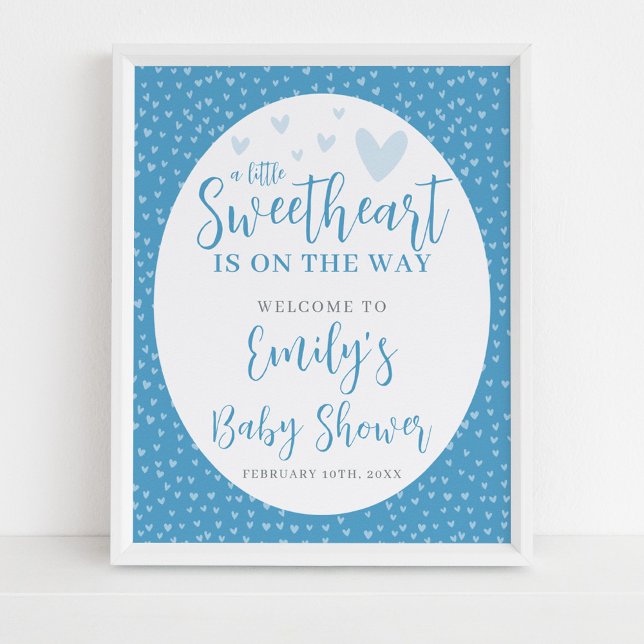 Baby Baby Valentine Boy Shower Poster (Skapare uppladdad)
