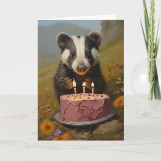 Baby Badger med födelsedagskort Tack Kort (Framsida)