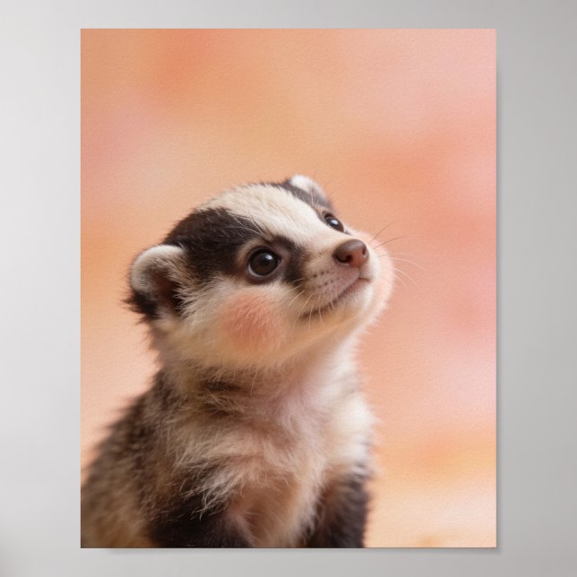 Baby Badger Nursery Väggkonsttryck Poster (Framsidan)