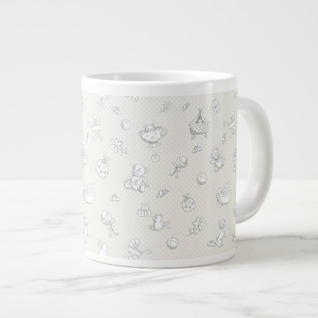 Baby-bakgrund Jumbo Mugg (Framsida höger)