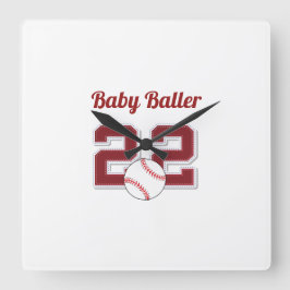 Baby baller baseballväggklocka för förskolan i bab fyrkantig klocka