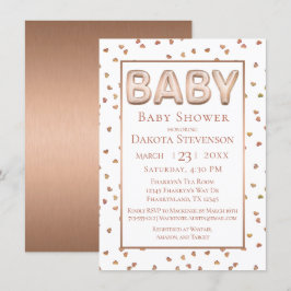 Baby Balloon | Elegant Ro babyskor för Guld Inbjudningar