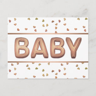 Baby Balloon Elegant Ro babyskor för Guld Vykort