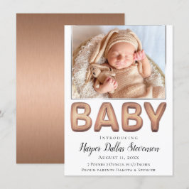 Baby Balloon | Foto för Elegant Ro Guld Baby Meddelande