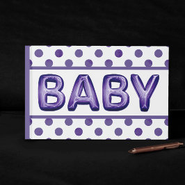 Baby Balloon | Royal Violet Lila Baby Shower Gästböcker