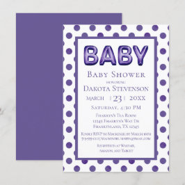 Baby Balloon | Royal Violet Lila Baby Shower Inbjudningar