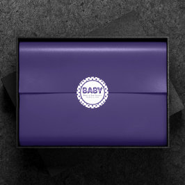 Baby Balloon | Royal Violet Lila Baby Shower Runt Klistermärke