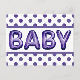 Baby Balloon | Royal Violet Lila Baby Shower Vykort