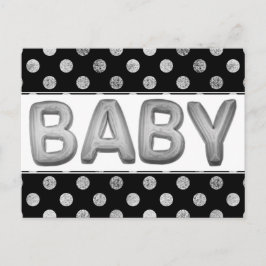 Baby Balloon | Unisex Silver Shower eller Reveal Vykort