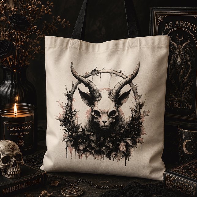 Baby Baphomet Ockult Botanisk Gotisk Tygkasse (Skapare uppladdad)