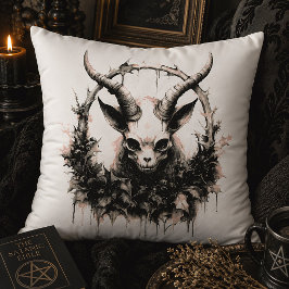 Baby Baphomet Ockult Gothisk Mörk Botanisk Kudde