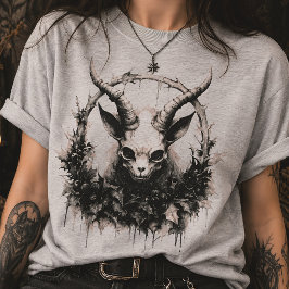 Baby Baphomet Ockult Gothisk Mörk Botanisk T Shirt