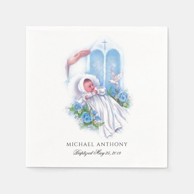 Baby Baptism Christening Religiösa Traditional Pappersservett (Framsidan)