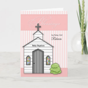 Baby-baptism i Rosa för flickor med chapel Kort