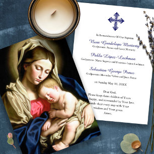 Baby Baptism Minnet till storbönekortet Inbjudningar
