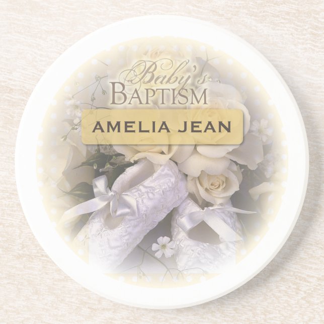 Baby Baptism Neutralt, Anpassade Namn, Amelia Underlägg (Framsidan)