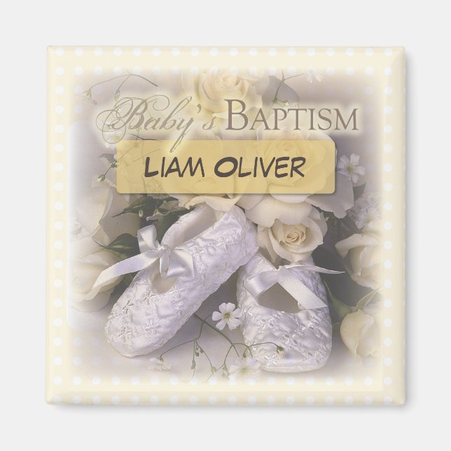 Baby Baptism Neutralt, Anpassade Namn, Liam Magnet (Framsidan)
