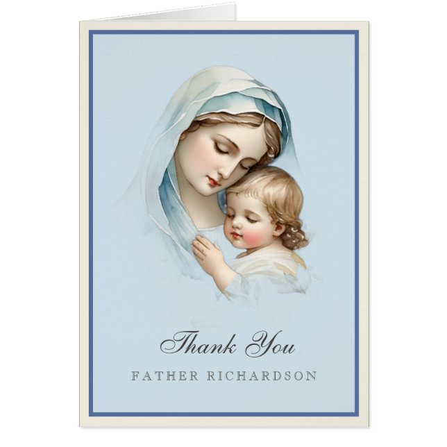 Baby Baptismal Tack för präst Hälsningskort (Framsidan)