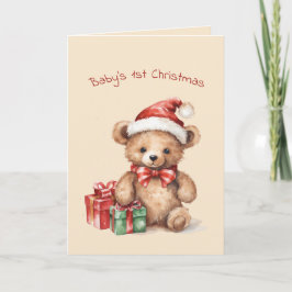 Baby Bärare första julklappen Hälsning Helgdag Helgkort