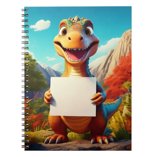 Baby bärbar dator - ditt namn här - Dinosaur Anteckningsbok (Framsidan)