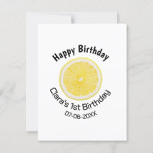 Baby barn 1-årsdag lemon skiva lägg till namn datu