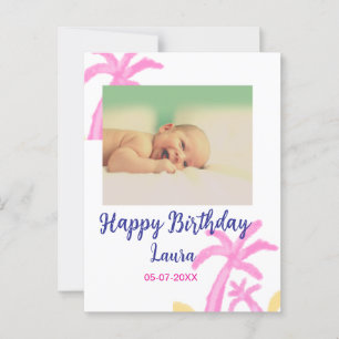 Baby barn 1-årsdag namn datum foto vykort