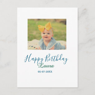 Baby barn 1-årsdag namn datum lägg till foto vykort