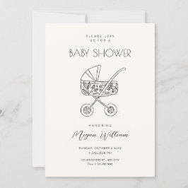 Baby barnvagn art inbjudningar