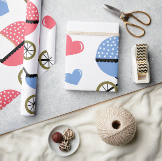 Baby Barnvagn med KÄRLEK Presentpapper