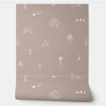 Baby Barnyard Minimalist Tapet